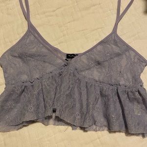 UO lavender lace crop top